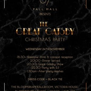 67 Pall Mall Presents The Great Gatsby Christmas Party 2021
