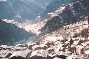A view on Verbier in the snow
