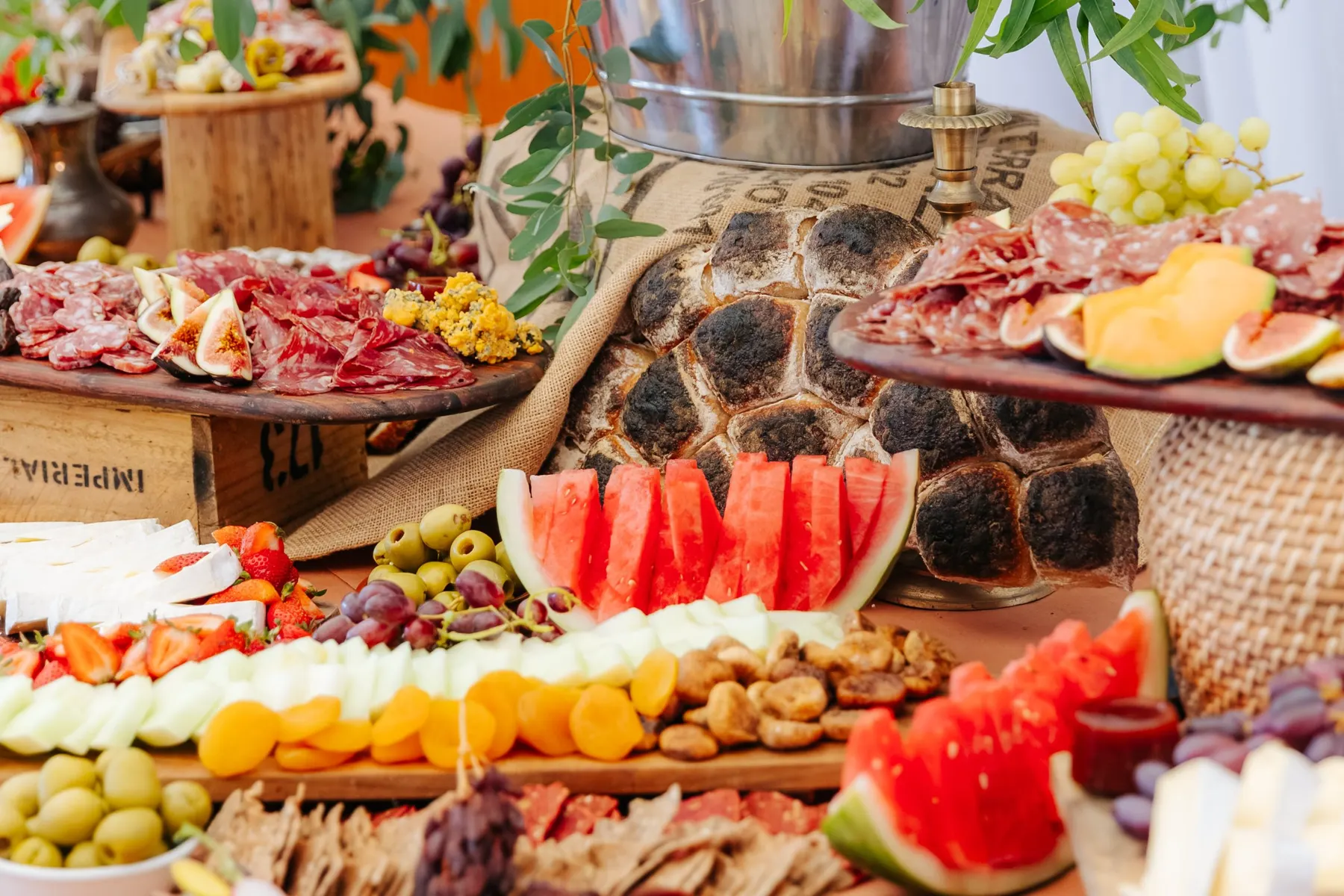 Charcuterie, cheese, figs and summer fruit